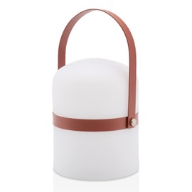 LUUK LIFESTYLE Mobile Design Lantern for Outdoors in Scandinavian Design, Table Lamp for Terrace, Garden, and Camping, in Matte Terracotta