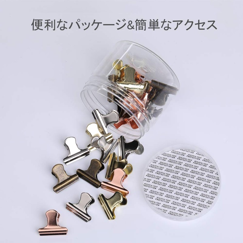 Aelfox 24pcs Double Clip Hinged Clip Metal Book Clip Bag
