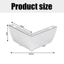 Pack of 4 Furniture Feet, Silver, 55 mm Furniture Feet, Cabinet Feet for Furniture Legs, Table Legs, Metal Feet with Screws for Furniture, Cabinet, Sofa Legs Feet, TV Cabinets, Bedside Table, Chairs,