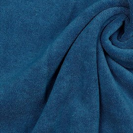 Stretch Cotton Terry Towelling Fabric Material - Denim, 1Mtr - 150cm x 100cm