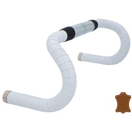 Gusti Adri V Leather Handlebar Tape Size 200 cm Leather with Cork Road Bike Grip Tape Leather Strap Bicycle Accessories Bicycle Handlebar White Leather