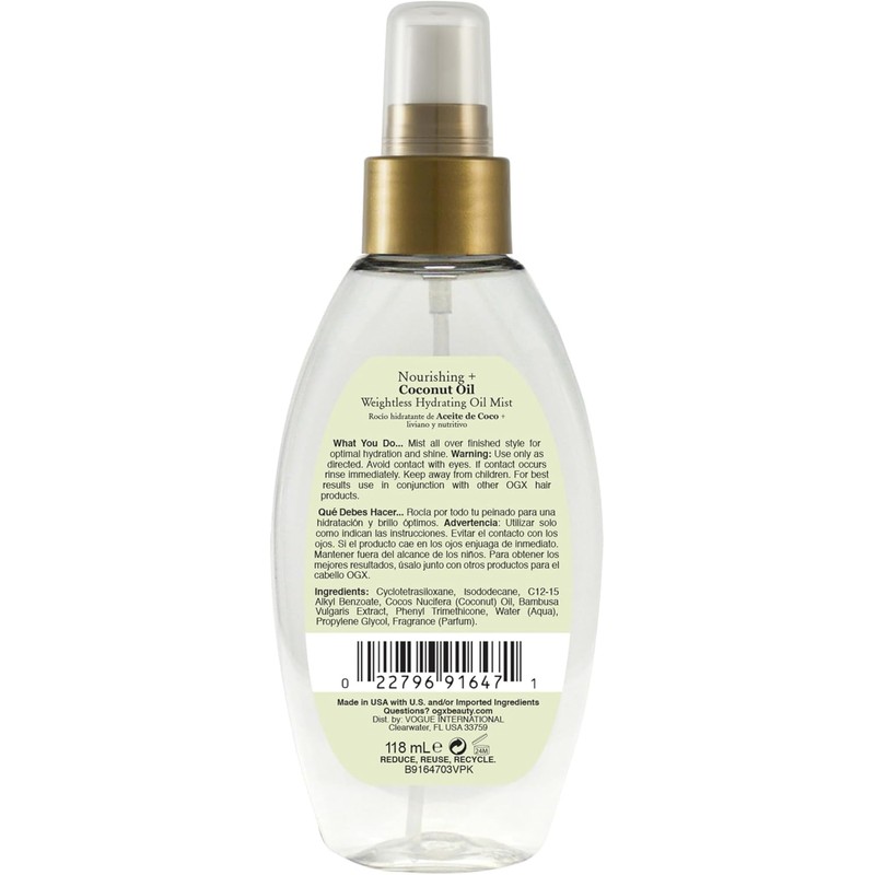 OGX, Tratamiento Capilar Nutritivo de Aceite de Coco, 125 ml