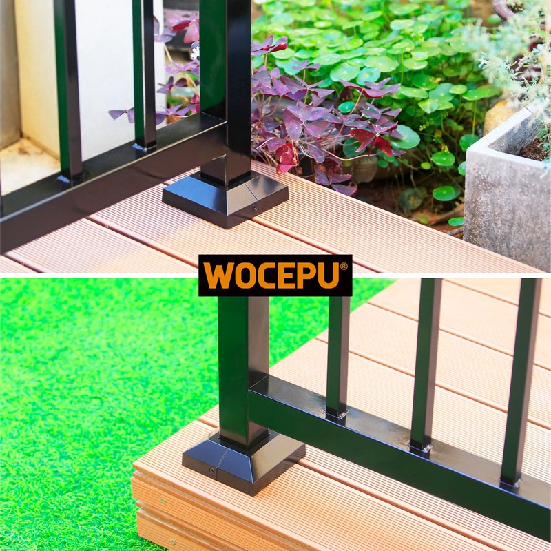 Wocepu 4 pcs 2"x2" Aluminum Deck Post Base Cover, for