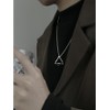 Corigly Silver Necklaces Men Women Stainless Steel: Silver Triangle Black