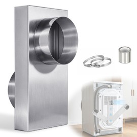 OEM 84049 Periscope Dryer Vent Connector Kit, Upgraded 304 Stainless Steel, Adjustable 0-5 Telescoping Dryer Vent Duct, Fits Tight Spaces with Slim Flat Design, 4in Dryer Vent Duct Hose Pipe Adapter