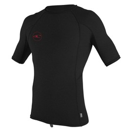 O'Neill Oneill Men's Hybrid Short Sleeve Rash Guard - Black - Black Premium, XX-Large