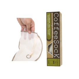 CoffeeSock DIY ColdBrew Tea Filter (1/2 gallon) - The Original Reusable Coffee Filter- GOTS Certified Organic Cotton Reusable Tea Filters.
