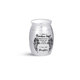 SBI Jewelry Daughter Small Urn for Human Ashes Cremation Guardian Angel Wing Mom Dad Family Sister Brother Memorial Keepsake Funeral Holder 1.6"