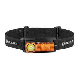 OLIGHT Perun 3 Mini Headlamp 1250 Lumens LED Head Flashlight,Rechargeable Headlight with Red Light Option,Perfect for Working, Hiking, Camping and Climbing (Cool White 5700K~6700K, Orange)