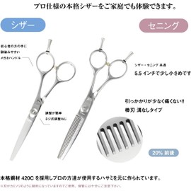 DEEDS AP-02 Professional Japanese Shears Maker, No Scratching and Painful for Senning and Home Cutting (5.5 inches / 20% Skiing Ratio)