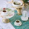 HUJI Stack-able Porcelain 3.2 OZ Espresso Turkish Coffee Cups and