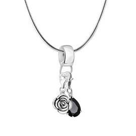 Quiges Charms Pendant Necklace and Bracelet Carrier Carrier Silver-Plated Women's Jewellery for Charm Bracelet, Sterling Silver