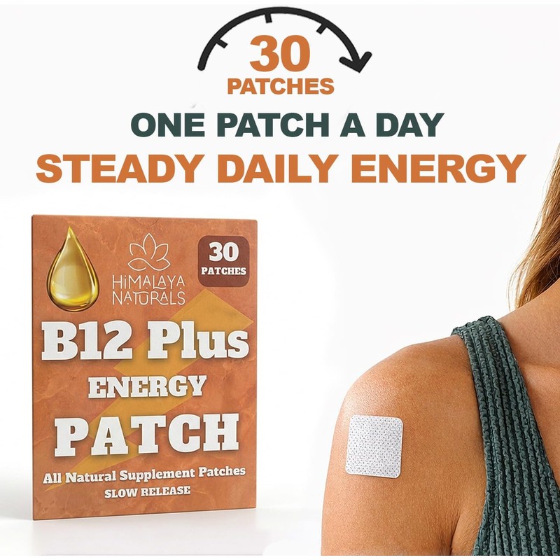 Parches energéticos B12 Plus B12 con metilcobalamina Suministro para 30