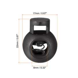 PATIKIL Cord Locks, 30 Pack Ball Spring Toggle Stopper for Drawstring Bag Shoelaces, Black