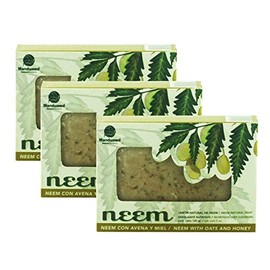 3 Pack Jabón Artesanal de Neem - Avena/miel, 140 gr. c/u100% natural Mandumed