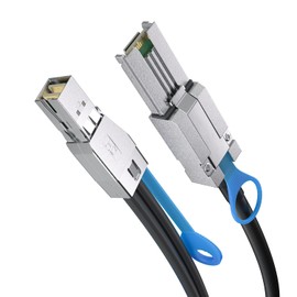 H!Fiber.com SFF-8644 to SFF-8088 Cable, 6Gbps External HD Mini SAS Hybrid Cable, 1.5-Meter(4.9ft), 100 Ohms, Attached SCSI for Raid Systems, DataCenter, Servers, Workstations and Desktops