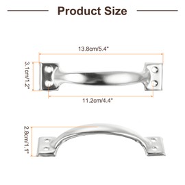 sourcing map 8pcs 6 Inches Gate Handle Metal Vintage Door Drawer Pulls Vintage Furniture Handles with Screw for Kitchen Cupboard Closet Door Silver