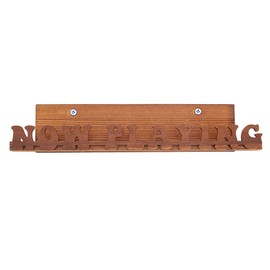 DICOSMETIC Now Playing Vinyl Record Stand Wood Vinyl Record Wall Holder 24.6x3.4x4.8cm Wooden Vinyl Record Stand Now Playing Record Album Display Stands for LP Book Vintage Home Decor, Saddle Brown