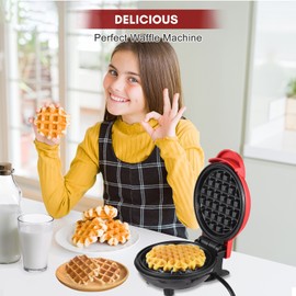 Mini Grill Machine Waffle Maker Electirc Round Griddle Sandwich Eggs Multifunctional Heating Panini Bread Poratble for Indoor Outdoor Use