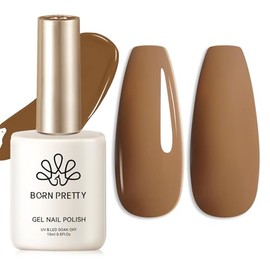Born Pretty Hema-Free Gel Nail Polish, 15ml Caramel Almond Fall Winter Color Soak Off U V LED Gel Polish Nail Art Design Manicure Salon DIY Home
