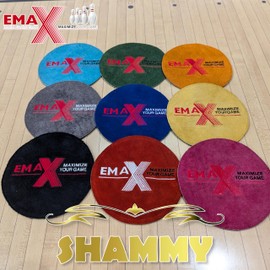 EMAX Bowling Shammy - Bowling Ball Towel | Round Shape | Cleaning Pad for Bowling Balls | Leather Bowling Cloth | Bowling Accessories | Ball Care Cloth | 9 Colours (Green)