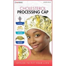 DONNA Cholesterol Processing Cap Hair Heat Cap for Deep Conditioning, Heat Cap for Hair Treatments, Processing Cap for Hair Gold