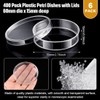 KSJEHW Pack of 6 Plastic Petri Dishes with Lid, Sterile