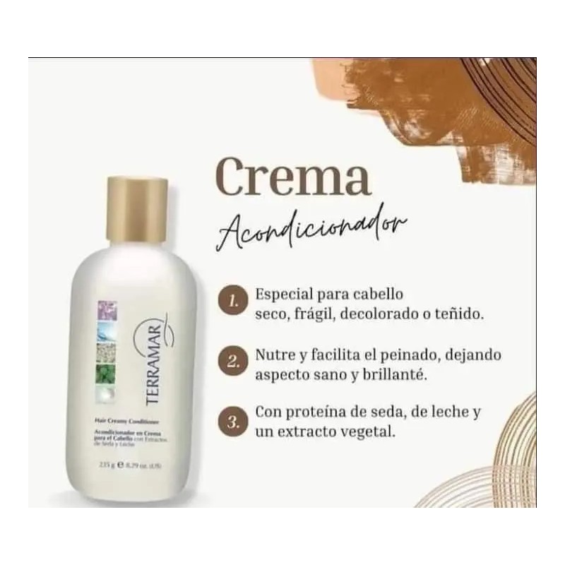 Acondicionador En Crema Para Cabello Terramar, 235 Mls.