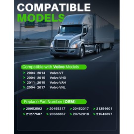 Dacall Power Window Switch Fits for Volvo VAH (2011-2015), VHD (2004-2015), VNL (2004-2017), VT (2004-2014), Left Driver Side Control Door & Windows, Replaces 20455317, 20452017, 21354601, 21277587