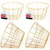 Gold Iron Wire Baskets and Trays, Round and Rectangular, 4-ct