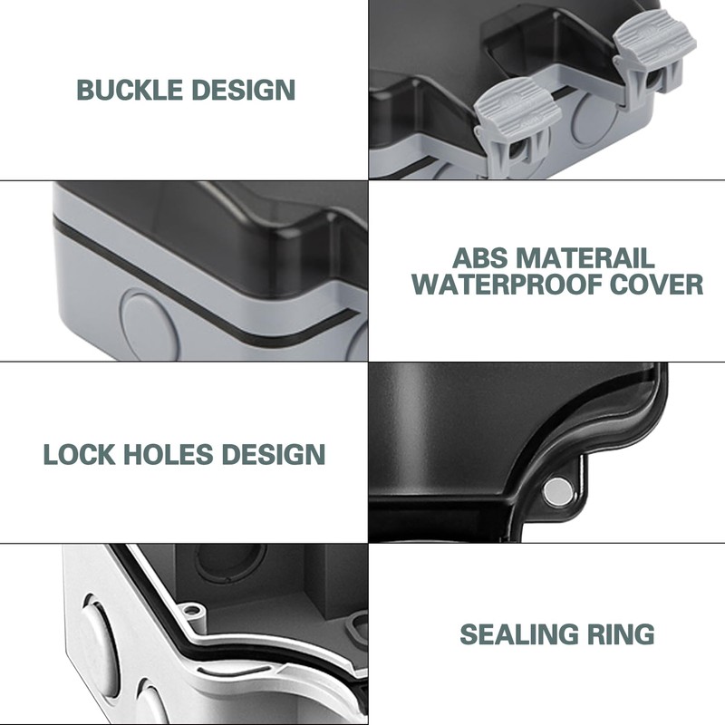 GothicBride Outdoor Socket with USB Connections, Garden Socket, Surface-Mounted, Waterproof