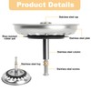 Universal Strainer Basket Drain Plug 79 mm, Drain Strainer Kitchen