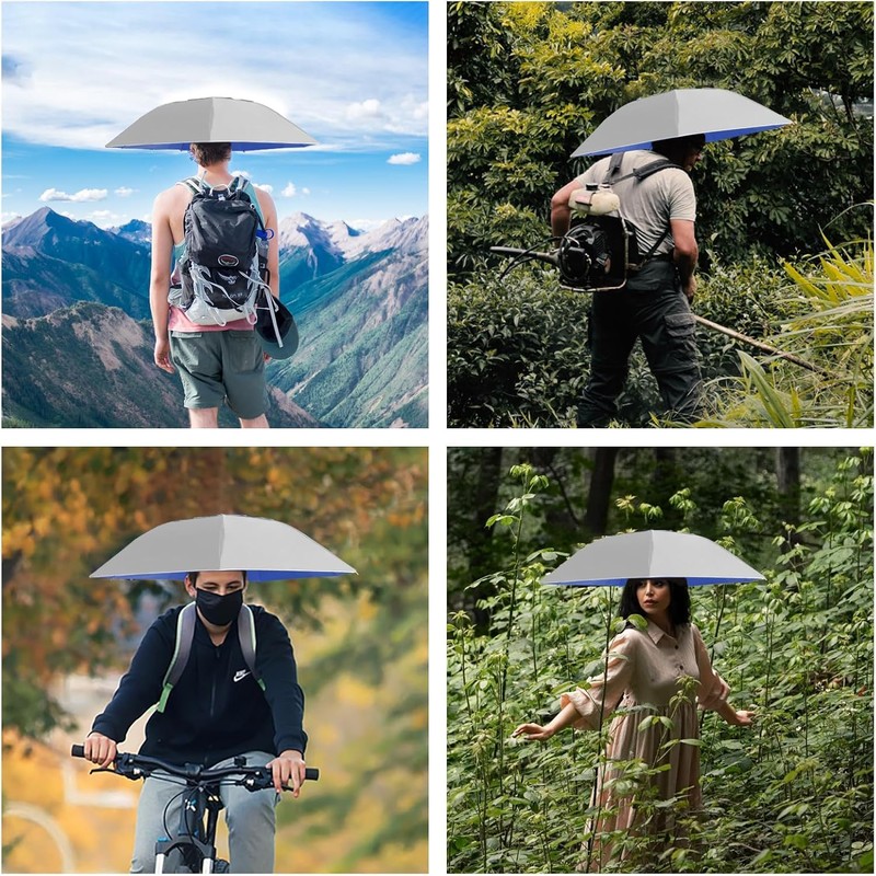 Koundeneko Overhead Umbrella, Hat Umbrella, Hands Free, Folding, Sun Umbrella,