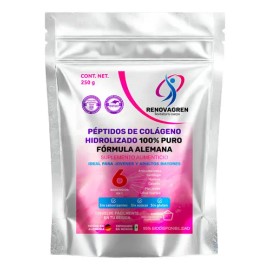 Péptidos Colágeno Aleman Hidrolizado 100 Puro En Polvo 250g Sabor Sin Sabor                                                                           