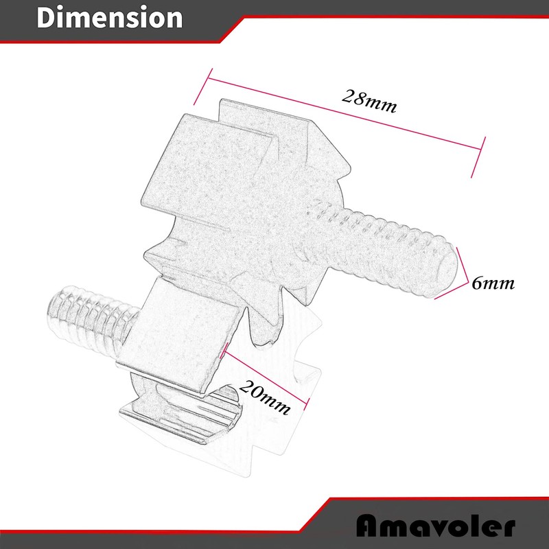 Amavoler Motorcycle 6mm Aluminum 1/4'' Seat Cross Screw Bolt for