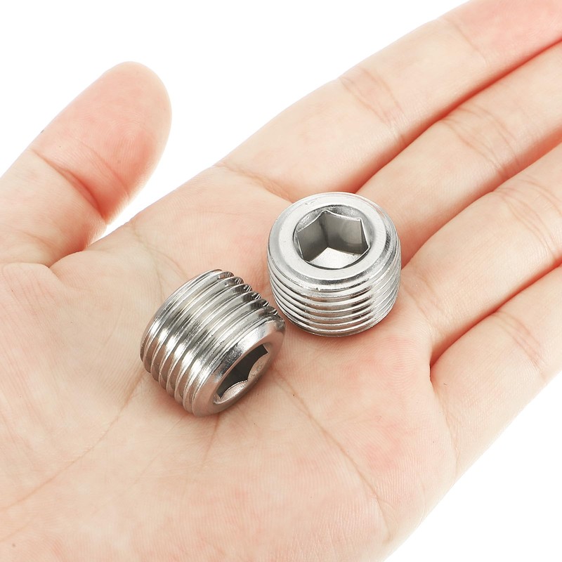 PATIKIL 1/2NPT Male Pipe Plug Internal Hex Thread Socket, 5