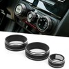 3pcs Car Air Conditioning Interior Climate Controller Knob Cover Black