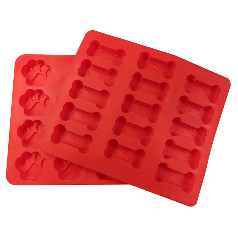 XL Dog Paw and Bone Mold Combo Pack - For