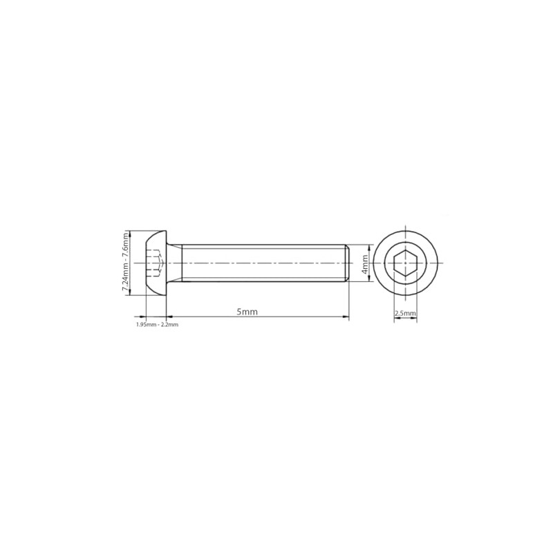 M4 (4mm x 5mm) Button Head Screws Allen Socket Bolts