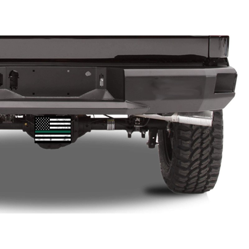 Rogue River Tactical Tattered Thin Green Line Flag Trailer Hitch
