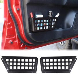 Aunginsy Aluminum Alloy Front Door Storage Pockets Box Compatible with Toyota Tacoma 2016-2023, Modern Style Car Organizer, Dark Black