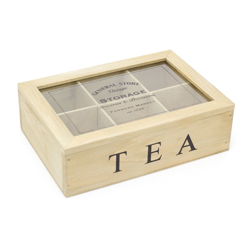 Carousel Home Gifts Vintage General Store Wooden Tea Box Chest