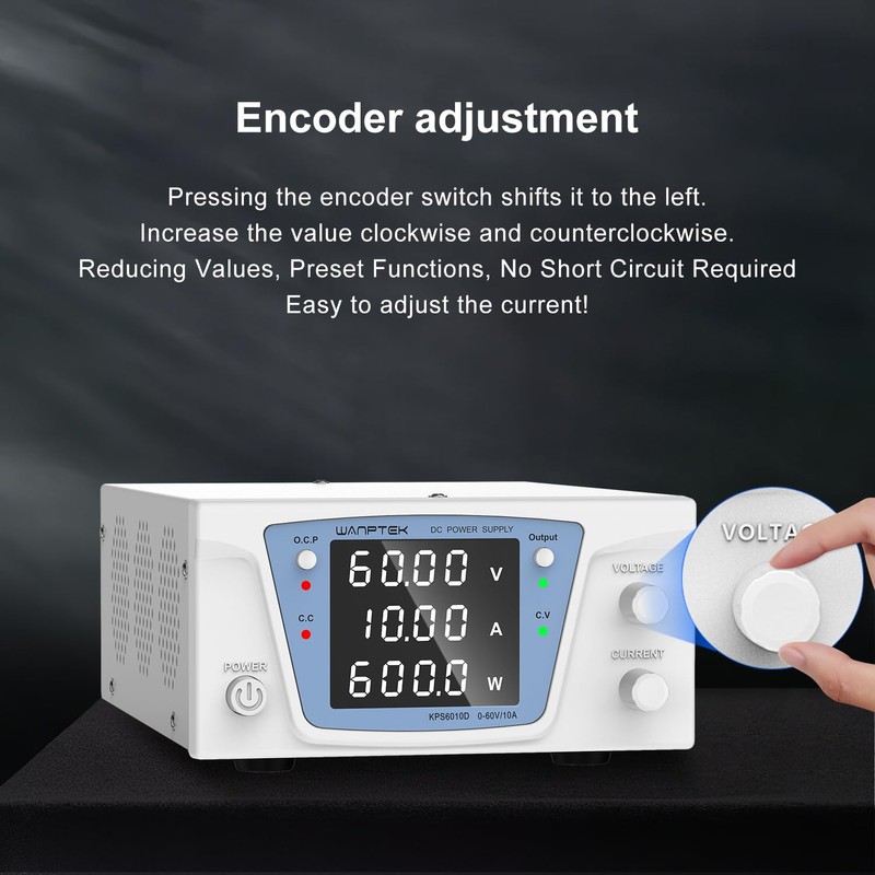 DC Power Supply Variable, Bench Power Supply with Encoder knob,