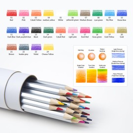 FUNLAVIE 24 Colored Pencils for Adult Coloring Books, Premium Soft Core Coloring Pencil Set with Sharpener for Artists, Drawing and Sketching Pencils, Professional Art Supplies Set for Adults