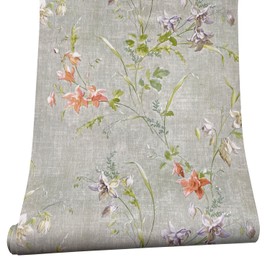 Yifely Rural Floal Vinyl Furniture Paper Pre-Pasted Shelf Liner Dresser Drawer Sticker 17.7 Inch by 9.8 Feet