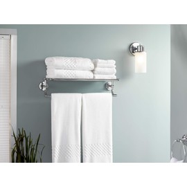 Moen DN0761CH Iso 1-Light Dual-Mount Bath Bathroom Vanity Fixture with Frosted Glass, Chrome