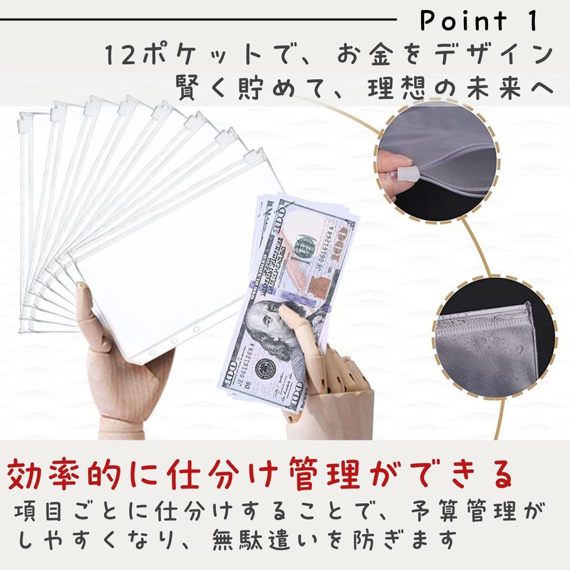 All Trust Household Management Pouch Money Management File Binder with