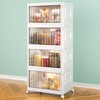 4 Tier Storage Bins with Lids, 23QT Stackable Closet Organizers