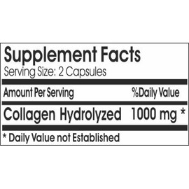 Collagen Hydrolyzed 1000mg ~ 180 Capsules - No Additives ~ Naturetition Supplements