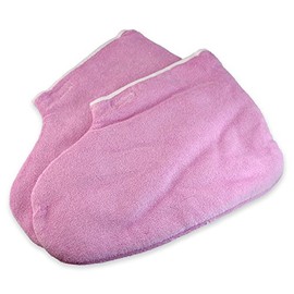 Chaussons en Ratine pour Soins de Paraffine Rose Pâle (paire)
